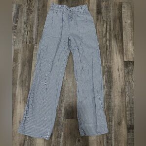 B Angel Women’s White & Blue Striped Pants 4